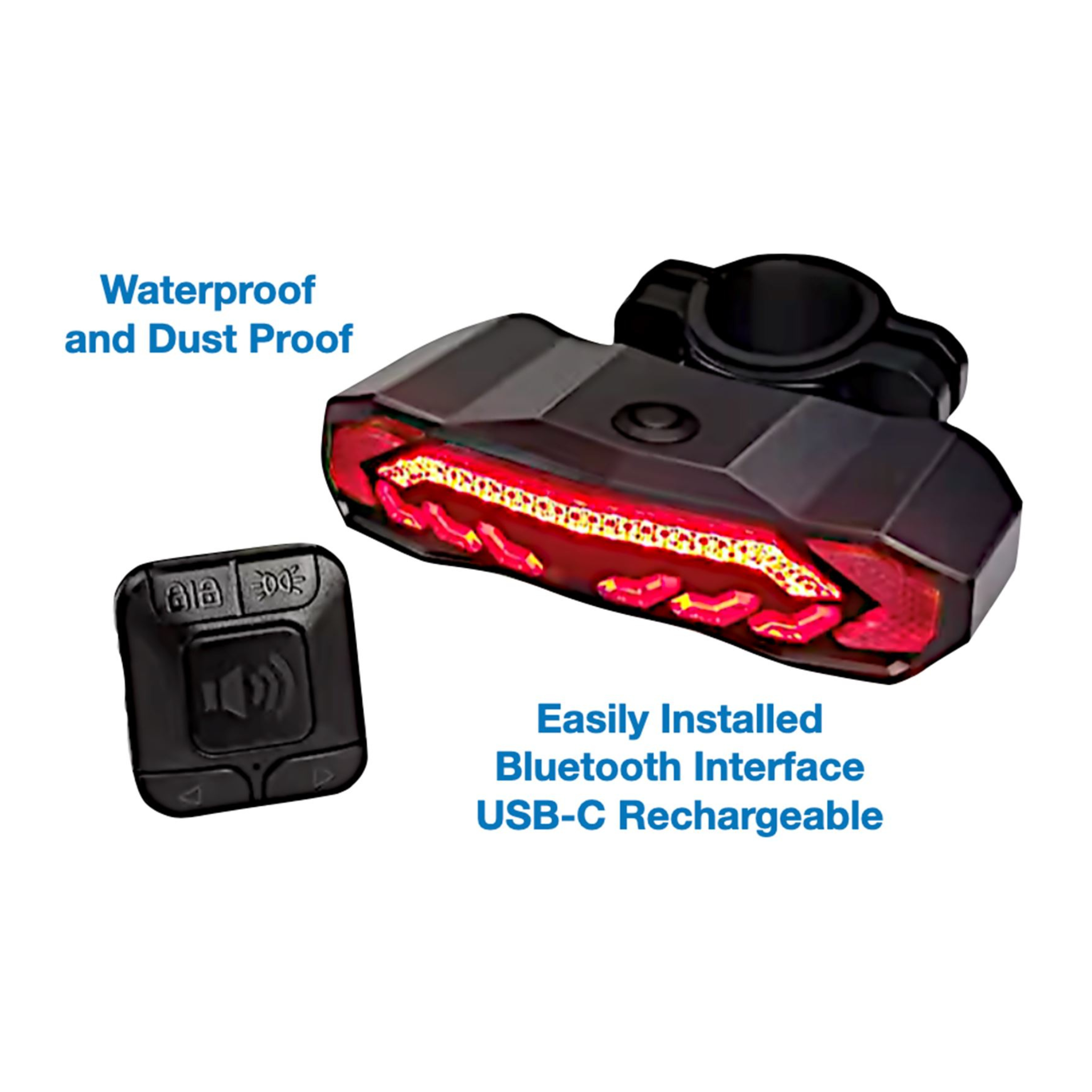 A compact tail light with an integrated blinker for improved visibility and safety.