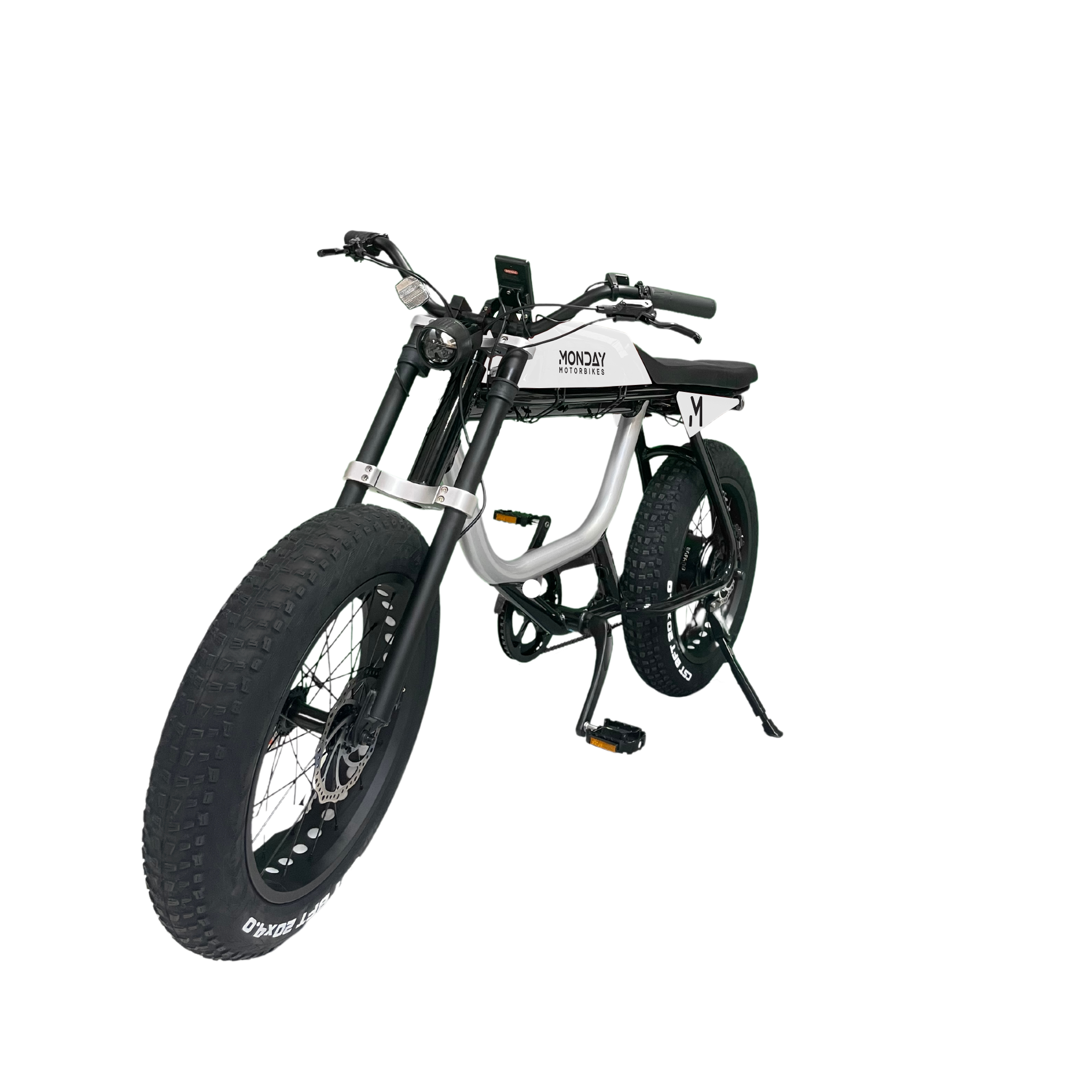 Left-side view of the ANZA 750 electric bike in white.