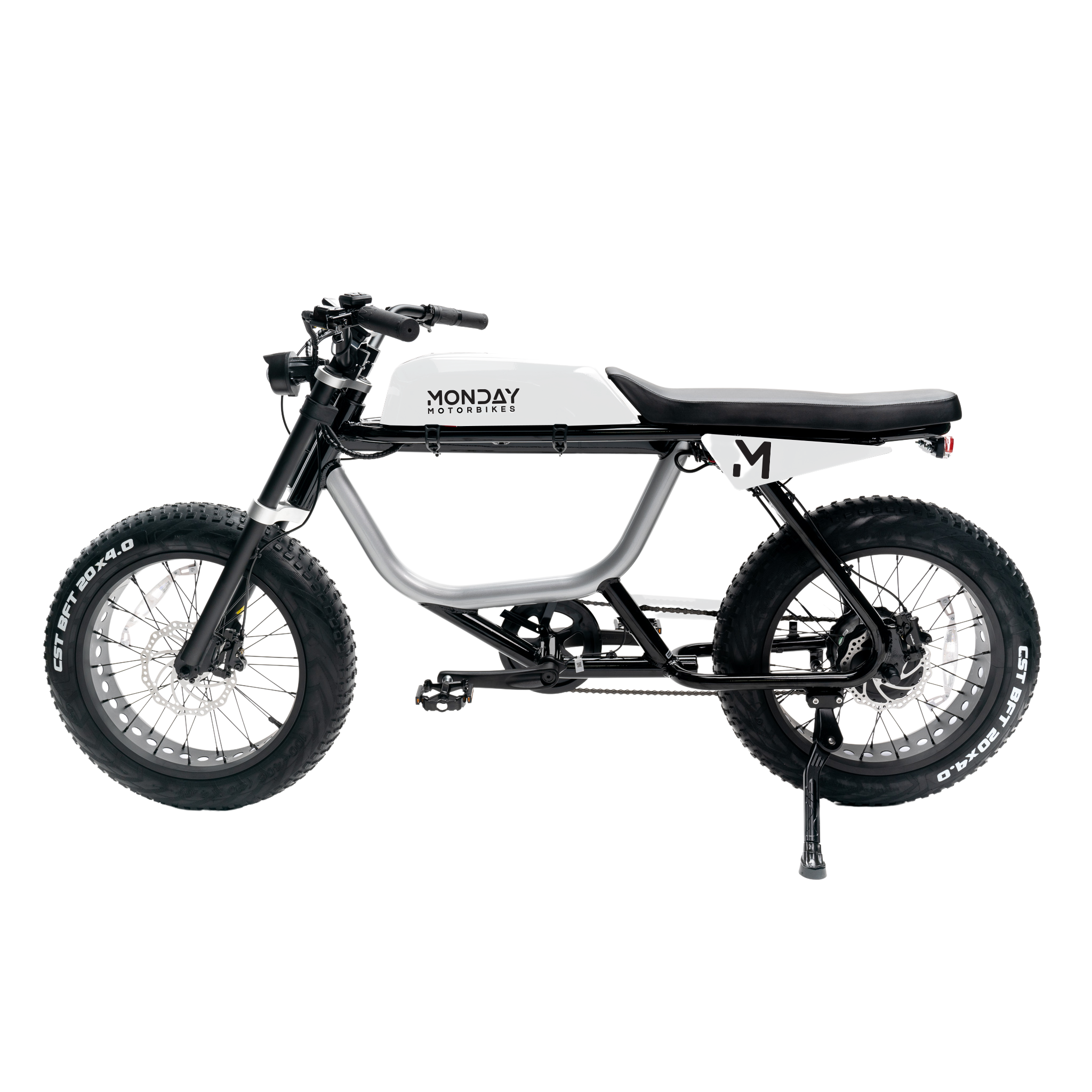 Studio shot of the ANZA V2 electric bike, showcasing its sleek frame and design.