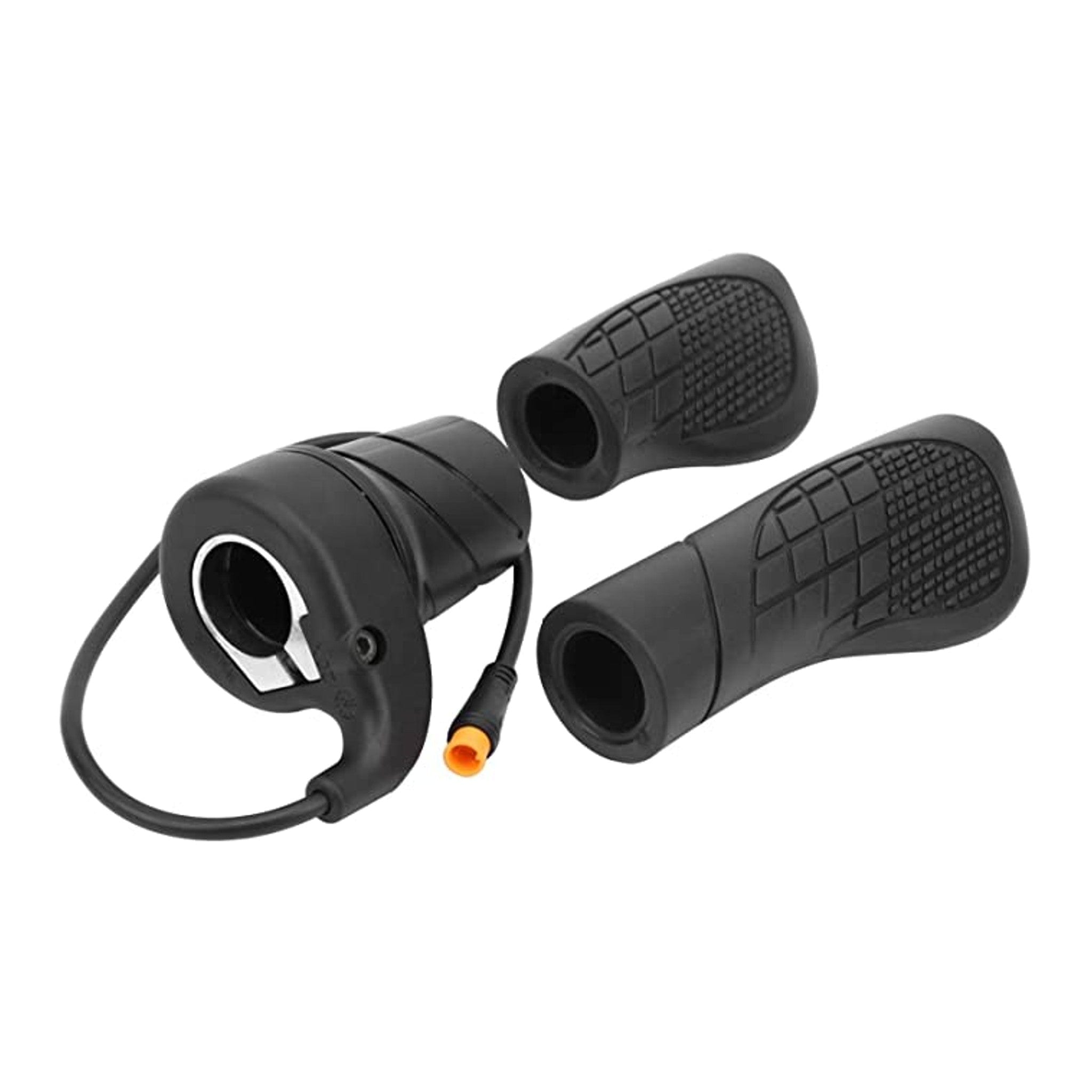 A black half-twist throttle for bicycles, designed for smooth acceleration and control.
