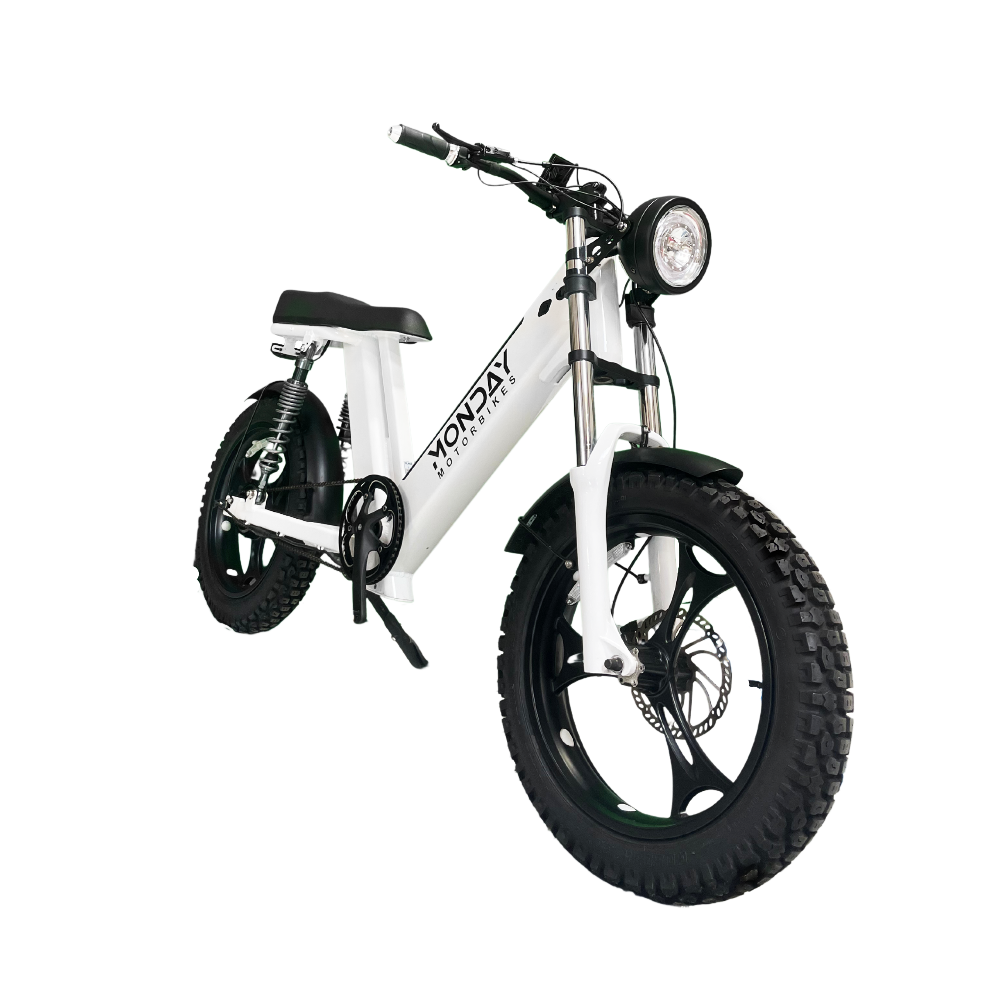 Right-side view of the Gateway electric bike in white.